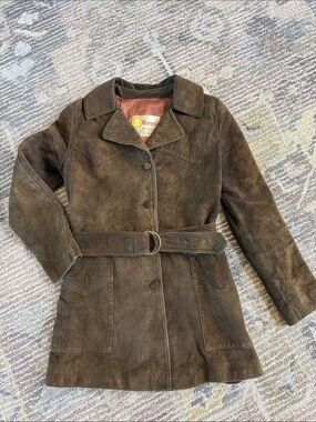 Vintage 1970’s Marquise Brown Suede Belted Leather Jacket